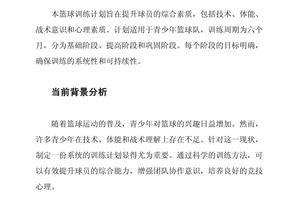 篮球训练计划1000字怎么写